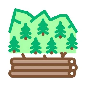 Logging forest icon vector outline illustration Stock Illustration