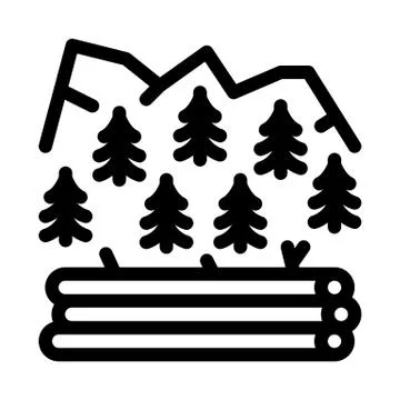 Logging forest icon vector outline illustration Stock Illustration