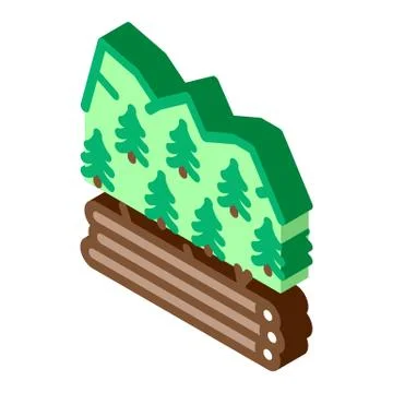 Logging forest isometric icon vector illustration Stock Illustration