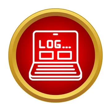 Logging in internet website on a laptop screen Stockillustratie