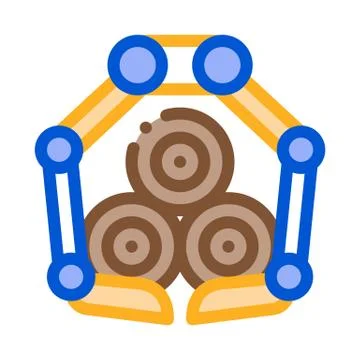 Logging loading machine icon vector outline illustration Illustrazione stock