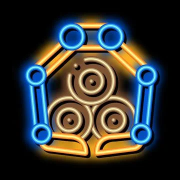 Logging loading machine neon glow icon illustration Stock Illustration