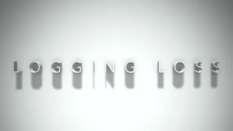 Logging loss 3D title animation with shadows on a white background Video stock 297819445