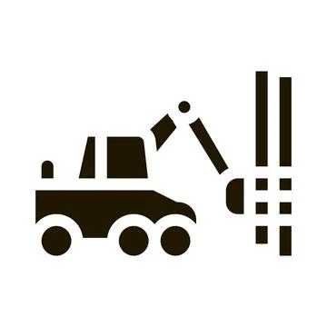 Logging machine icon Vector Glyph Illustration Stock Illustration