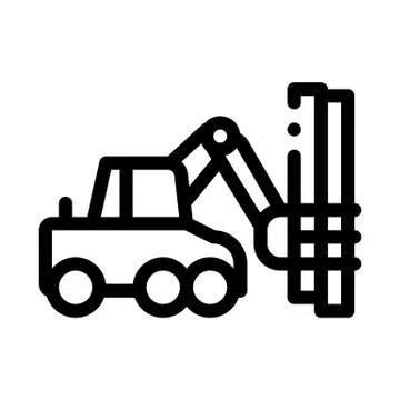 Logging machine icon vector outline illustration Illustrazione stock