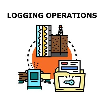 Logging operations information data analysis concept Stock Illustration