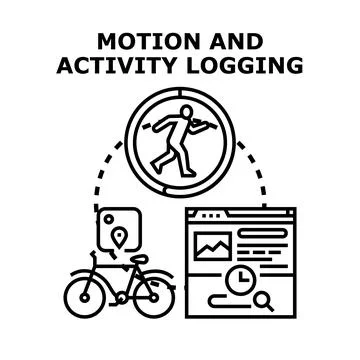 Logging physical motion and tracking digital activity Illustration