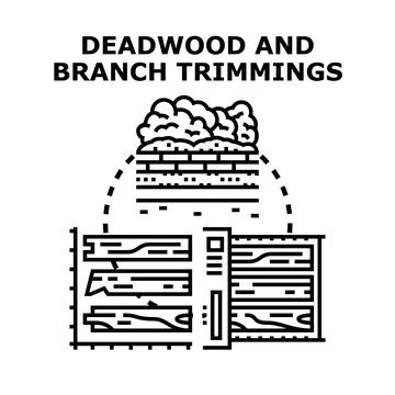 Logging process collecting deadwood and branch trimmings Stock Illustration