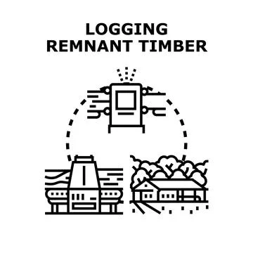 Logging remnant timber processing vector illustration concept イラスト素材