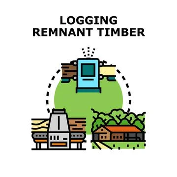 Logging remnant timber processing vector illustration concept 库存插图