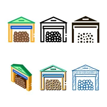 Logging storage styles icon vector outline Stock Illustration