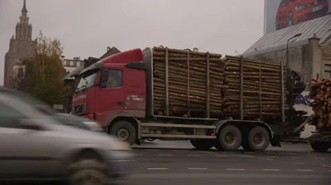 Logging truck Stock Footage 37843154