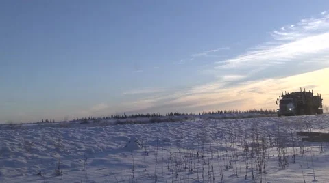 Logging Truck in the Snow  動画素材 64558120