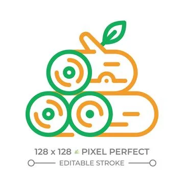 Logging two color line icon Stock-Illustration