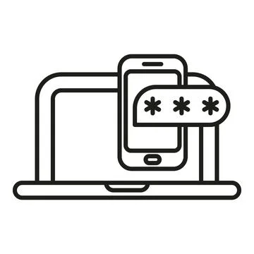 Logging in with two factor authentication using smartphone Stock Illustration