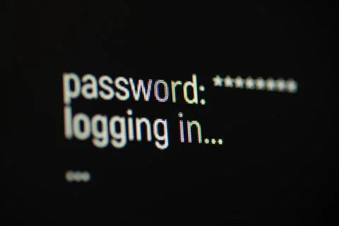 Logging in website, typing password and logging 写真素材