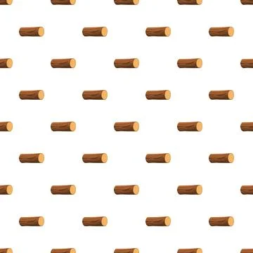 Logging wood logs as a seamless pattern background Stock Illustration
