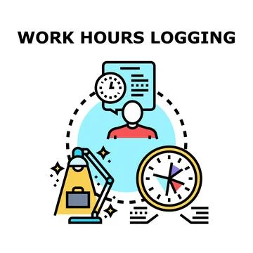 Logging work hours concept for effective time tracking Stock Illustration
