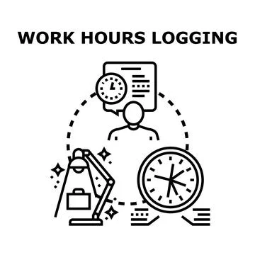 Logging work hours concept for effective time tracking Stock Illustration
