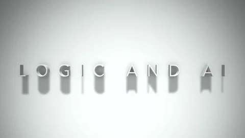 Logic and ai 3D title animation white text on a white background Stock Footage 299701750