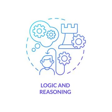 Logic and reasoning blue gradient concept icon Illustrazione stock