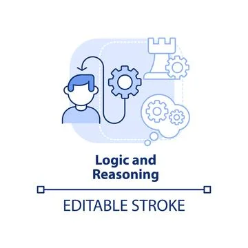 Logic and reasoning light blue concept icon Illustrazione stock
