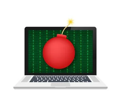 Logic bomb. Piece of code intentionally inserted into a software system. Vector Stock-Illustration