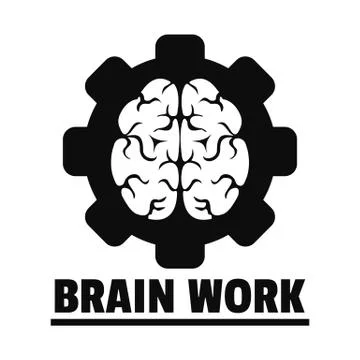 Logic brain work logo, simple style Illustrazione stock