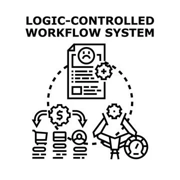 Logic controlled workflow system optimization and automation Stock Illustration