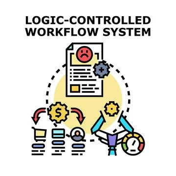 Logic controlled workflow system optimization and automation Stock Illustration