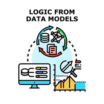 Logic from data models concept vector illustration Stock Illustration