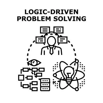 Logic driven problem solving strategic business process Stock Illustration