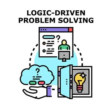 Logic driven problem solving strategy development concept Stock Illustration