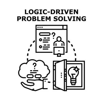 Logic driven problem solving strategy development concept イラスト素材