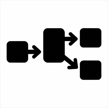 Logic flow branching process diagram icon 8K ultra quality with full details Stock Illustration