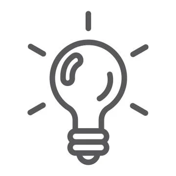 Logic game line icon, game and play, light bulb sign, vector graphics, a linear Illustrazione stock
