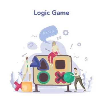 Logic game. Scientist systematicly study of the forms of inference. 스톡 일러스트