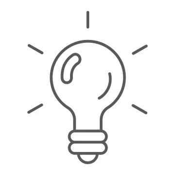 Logic game thin line icon, game and play, light bulb sign, vector graphics, a Illustrazione stock