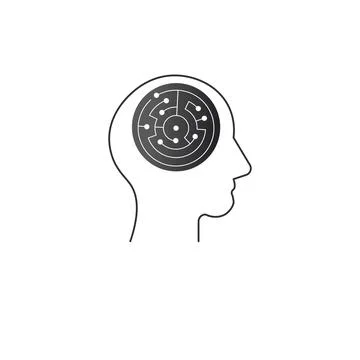 Logic games concept, creative thinking, head maze line icon, mind labyrinth Stock Illustration