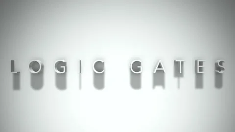 Logic Gates 3D title animation with shadows on a white background Vídeo Stock 296625145