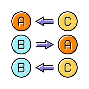 Logic math science education color icon vector illustration 스톡 일러스트