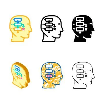 Logic math science education color forms icon vector 스톡 일러스트