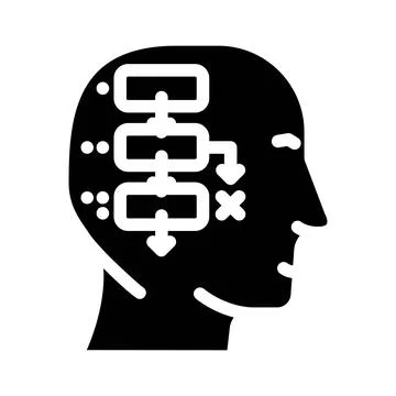 Logic math science education glyph icon vector illustration Illustrazione stock
