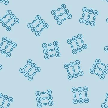 Logic math science education line seamless pattern Illustrazione stock