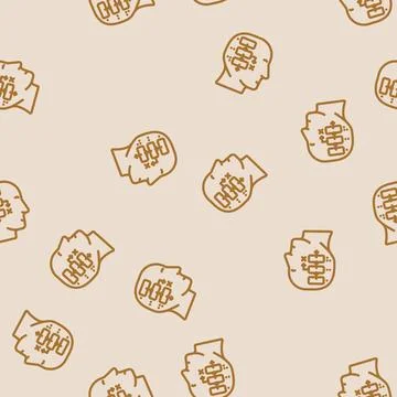 Logic math science education line vector seamless pattern Stock Illustration