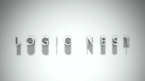 Logic nest 3D title animation with shadows on a white background Video stock 297669681