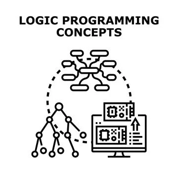 Logic programming concepts developing digital software systems Stock Illustration