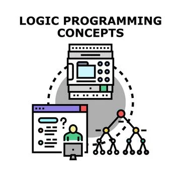 Logic programming concepts illustrating problem solving solutions Stock-Illustration