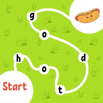 Logic puzzle game. Learning words for kids. Find the hidden name. Education d Illustrazione stock