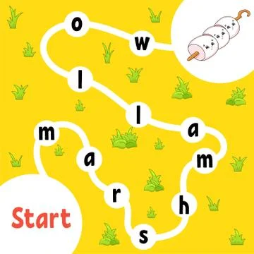 Logic puzzle game. Learning words for kids. Find the hidden name. Education d Stock Illustration